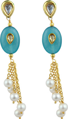 Pearlz Ocean Appealing Jade, Pearl Alloy Drops & Danglers