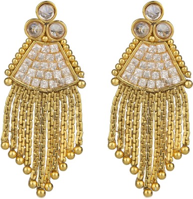 Naveli Designer Gold Plated Light Weight Copper Drops & Danglers