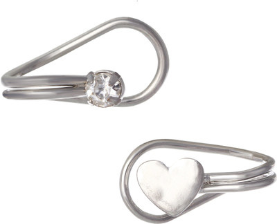 

Aaishwarya Silver Heart , Stone Clipon Alloy Cuff Earring