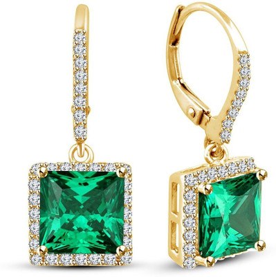 

Anopchand Tilokchand Jewellers Lever Back Cubic Zirconia Silver Hoop Earring