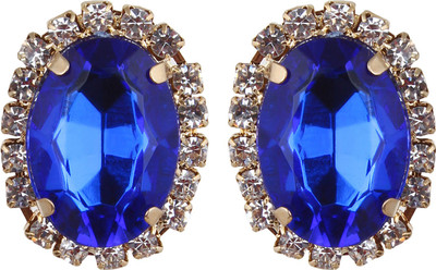

Oomph Gold, White & Blue Crystal Fashion Jewellery For Women, Girls & Ladies Metal Stud Earring
