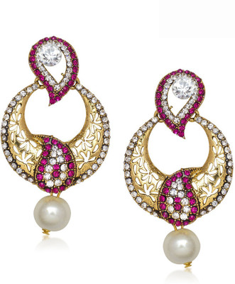 Meenaz Lovely Creative Design Cubic Zirconia Alloy Chandelier Earring