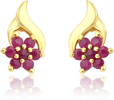 mahi Red Flare Ruby Alloy, Brass Stud Earring