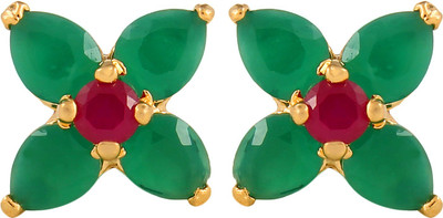 

Affinity Designer Floral Design Ruby, Emerald Alloy, Silver Stud Earring