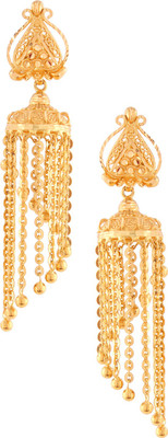 

ZKD Jewels Dangling Heart Yellow Gold 22kt Jhumki Earring