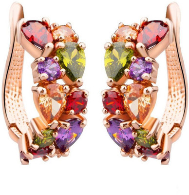 Shimmer Divine Luxuria Cubic Zirconia Alloy Hoop Earring Shimmer Divine Earrings