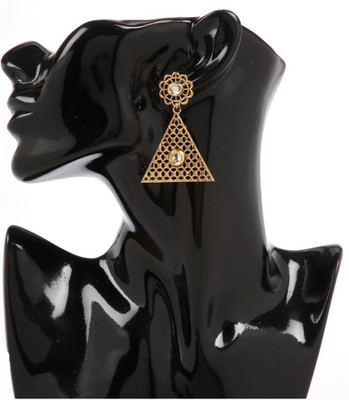 GoldNera 18K Goldplated Kundan Cutwork Alloy Drops Danglers GoldNera Earrings