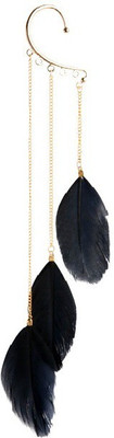 

Aaishwarya Black Feather Alloy Cuff Earring