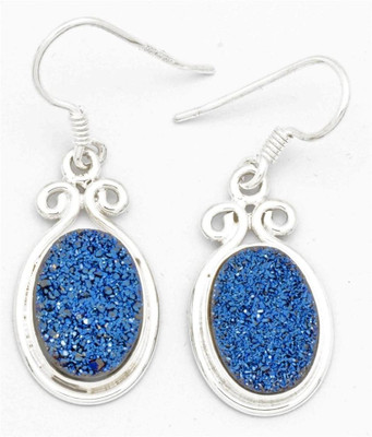 

YugshaJewels Titanium Drusy Sterling Silver Dangle Earring