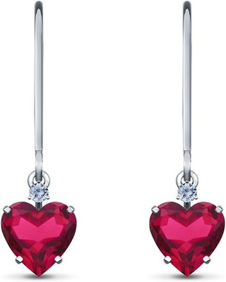 

Kataria Jewellers Hearts Diamond Silver Hoop Earring