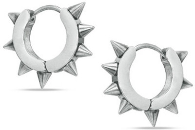 VAISHNAVI First Quality Korean Made Spike Design Unisex Non-Allergic Made Of 316l Stainless Steel Hoop Earring
