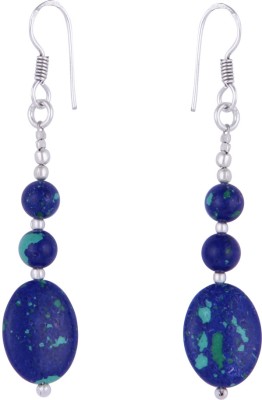 Pearlz Ocean 2.5 Inch Blue and Green Dyed Howlite Oval and Round Shaped Alloy Drops & Danglers
