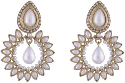 the jewelbox Large Pearl Copper Jhumki Earring