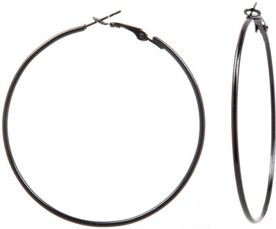 Tsquare Back in Black Medium Size Alloy Hoop Earring Tsquare Earrings