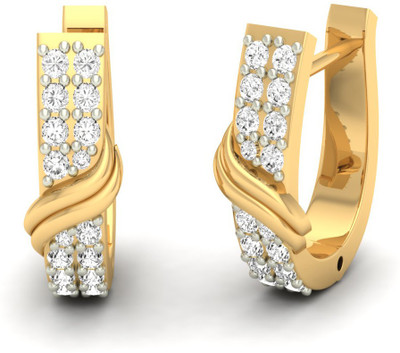 

Jewels5 Linnea Yellow Gold 14kt Diamond Hoop Earring(Rhodium Plated)
