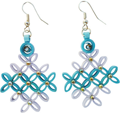 

Designer's Collection Quilled Blue & White Paper Drop Earring
