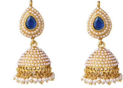 Shining Jewel Elegant Royal Jhumkas Pearl Brass Jhumki Earring