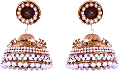 Pink Rose Passion Metal Jhumki Earring