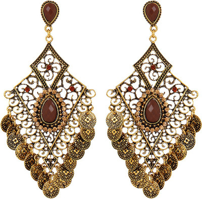 

Pink Rose Modish Metal Drop Earring