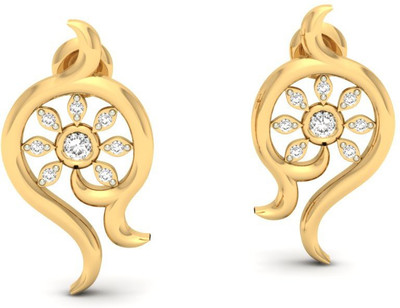 

Jewels5 Calida Yellow Gold 14kt Diamond Stud Earring(Rhodium Plated)
