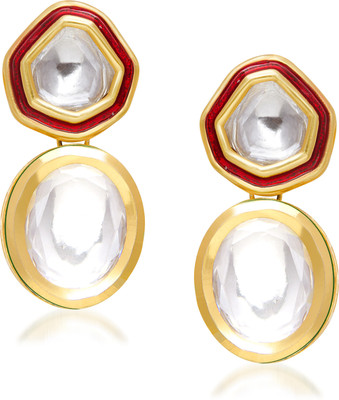 

VK Jewels Dual Kundan Alloy Drop Earring
