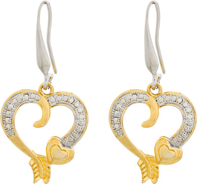 

Luxor Designer Heart Shape Fancy French Wire Earrings Valentine Special Alloy Earring Set