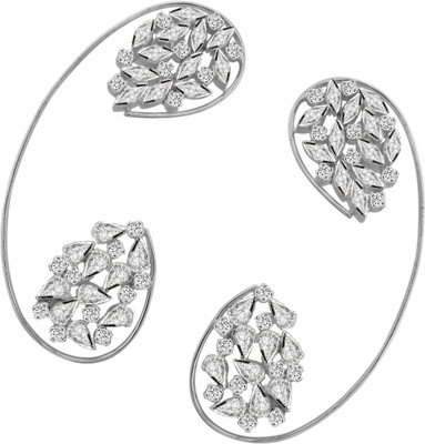Aastha Jain ASD-2467 Cubic Zirconia Sterling Silver Cuff Earring