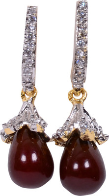 

Navya Delighted Pearl Ear Rings Cubic Zirconia Alloy Drop Earring