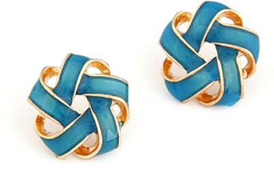 Shining Diva Blue & Golden Coloured Twisted Pretty Alloy Stud Earring