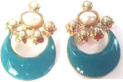 

Kshitij Jewels Meenakari- Azure Color of Heaven Alloy Drop Earring