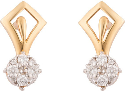 

Wite&Gold Delicate Cluster Yellow Gold 18kt Diamond Stud Earring(Yellow Gold Plated)