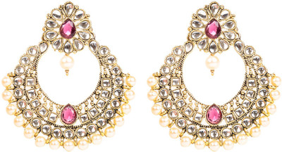

Arum Arum Traditional Pink Kundan Fashion Earrings Alloy Chandelier Earring