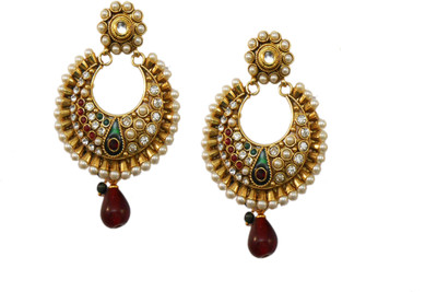 

My Design Pearl Stone Copper Dangle Earring