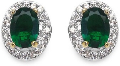 Johareez Floral Cubic Zirconia Brass Stud Earring