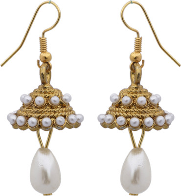 Hyderabadi Abhushan Silver Alloy Jhumki Earring Hyderabadi Abhushan Earrings