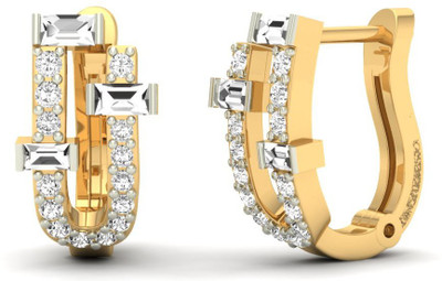 

Jewels5 Mignonette Yellow Gold 18kt Diamond Hoop Earring(Rhodium Plated)