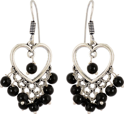 

Subharpit Heart Shape Hanging Beads Metal Dangle Earring