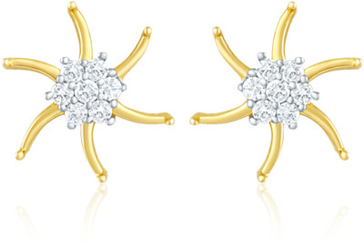 mahi Cubic Zirconia Alloy, Brass Stud Earring