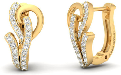 

Jewels5 Eryngo Yellow Gold 14kt Diamond Hoop Earring(Rhodium Plated)