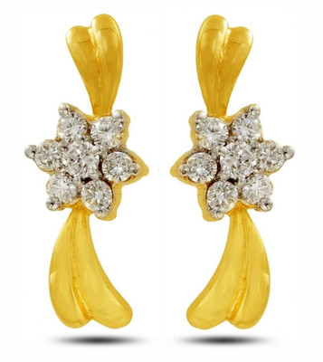 P.N.Gadgil Jewellers Lavish Yellow Gold 18kt Diamond Stud Earring