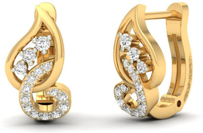 

Jewels5 Euptelea Yellow Gold 18kt Diamond Huggie Earring(Rhodium Plated)