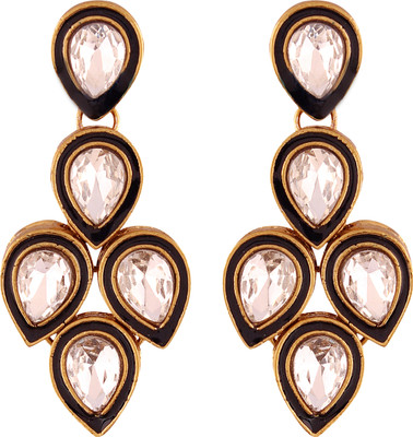 I Jewels Gold Plated Traditional Meenakari Stone  Alloy Drops & Danglers