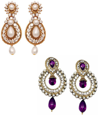 

11 Girls Combo Of 2 Alloy Earring Set
