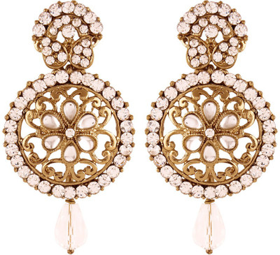 I Jewels Traditional Gold Plated Stone Alloy Drops & Danglers