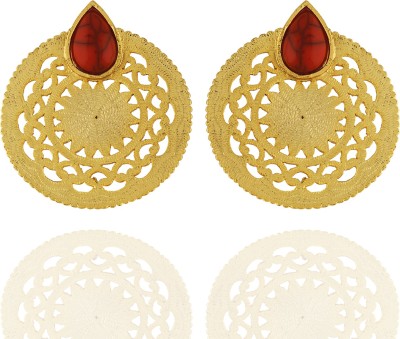 ONE STOP FASHION Simple Smart Gold Plated Round Shaped Alloy Drops & Danglers