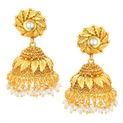 

Sukkhi Resplendent Jhumki Gold Plated Kundan Alloy Jhumki Earring
