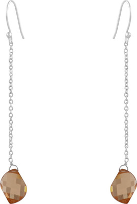 Silver Arts SA122 Quartz Stone, Sterling Silver Dangle Earring