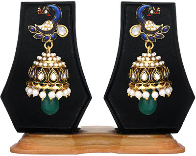 

Zaveri Pearls Attractive Peacock Zinc Jhumki Earring