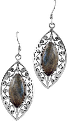 

Zivah Leaf Shape Intricate Cut Labradorite Sterling Silver Dangle Earring