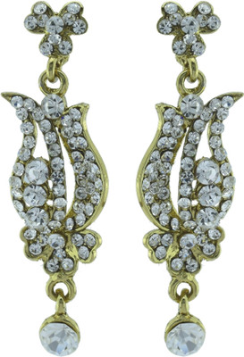 HIGH TRENDZ Sparkling Gold Cubic Zirconia Alloy Drops & Danglers